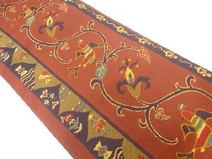 花鳥唐草模様織出し本袋帯